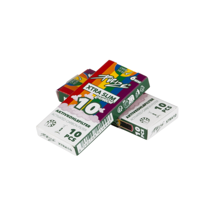 Filtre ‘PURIZE’ cu carbune activ ‘EXTRA SLIM’ Rainbow | 6mm. – x10