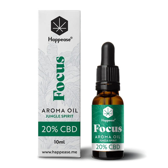 Ulei CBD 20% cu terpeni 'HAPPEASE' pentru concentrare | Jungle Spirit - 10ml.