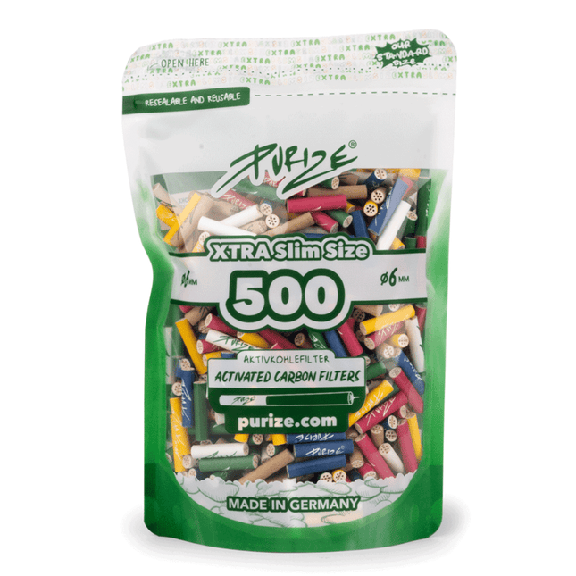 Filtre ‘PURIZE’ cu carbune activ ‘EXTRA SLIM’ Mix | 6mm. – x500