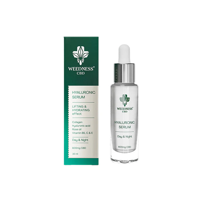 Ser hialuronic cu CBD 'WEEDNESS CBD' pentru hidratare | 600mg. - 30ml.