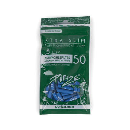 Filtre ‘PURIZE’ cu carbune activ ‘EXTRA SLIM’ Albastre | 6mm. – x50
