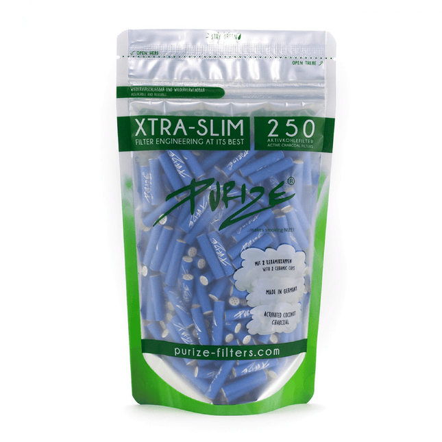 Filtre ‘PURIZE’ cu carbune activ ‘EXTRA SLIM’ Albastre | 6mm. – x250