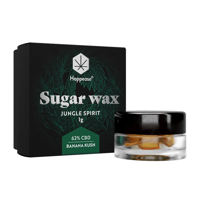 Sugar Wax 'HAPPEASE' cu CBD 62% + Terpeni | Banana Kush - 1gr.