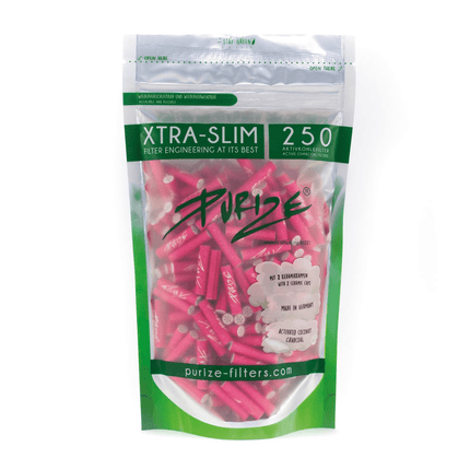 Filtre ‘PURIZE’ cu carbune activ ‘EXTRA SLIM’ Roz | 6mm. – x250