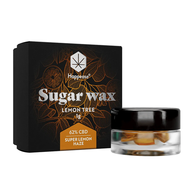 Sugar Wax 'HAPPEASE' cu CBD 62% + Terpeni | Super Lemon Haze - 1gr.