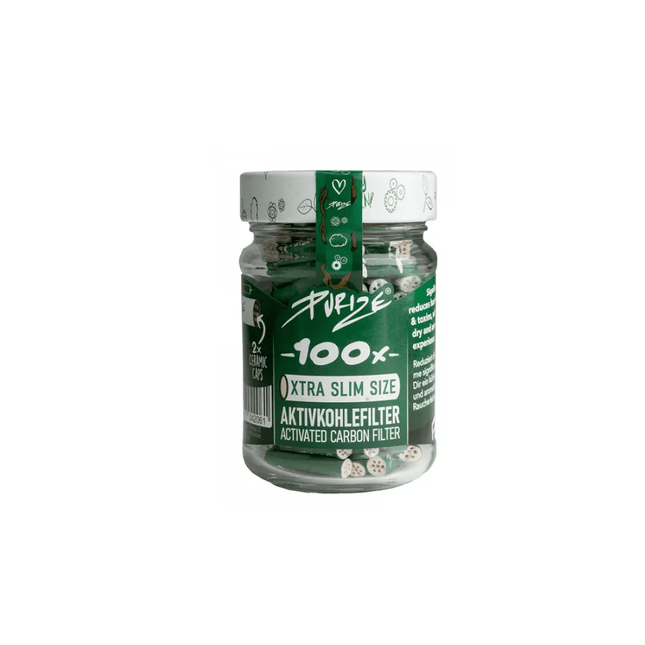 Filtre ‘PURIZE’ cu carbune activ ‘EXTRA SLIM’ Verzi | 6mm. – x100