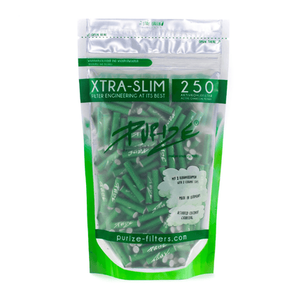 Filtre ‘PURIZE’ cu carbune activ ‘EXTRA SLIM’ Verzi | 6mm. – x250